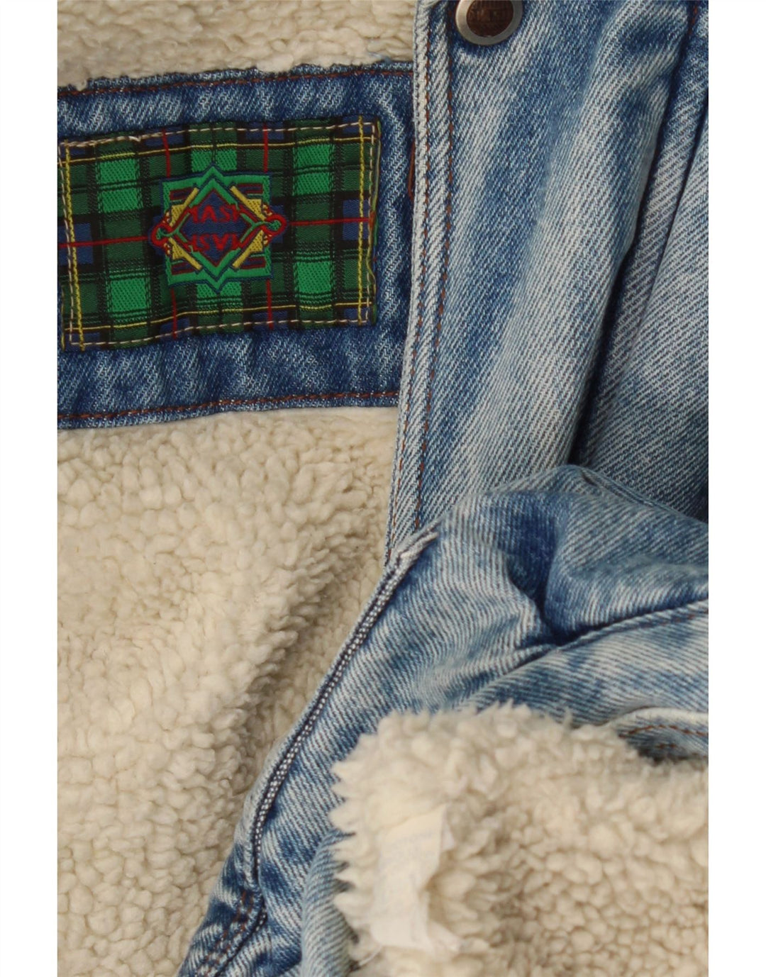 MASH Veste en Jean Sherpa Homme UK 42 XL Bleu Coton