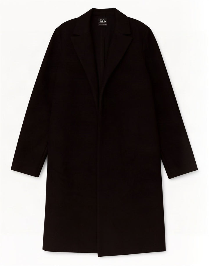Zara Femme Pardessus UK 10 Petit Noir Polyester