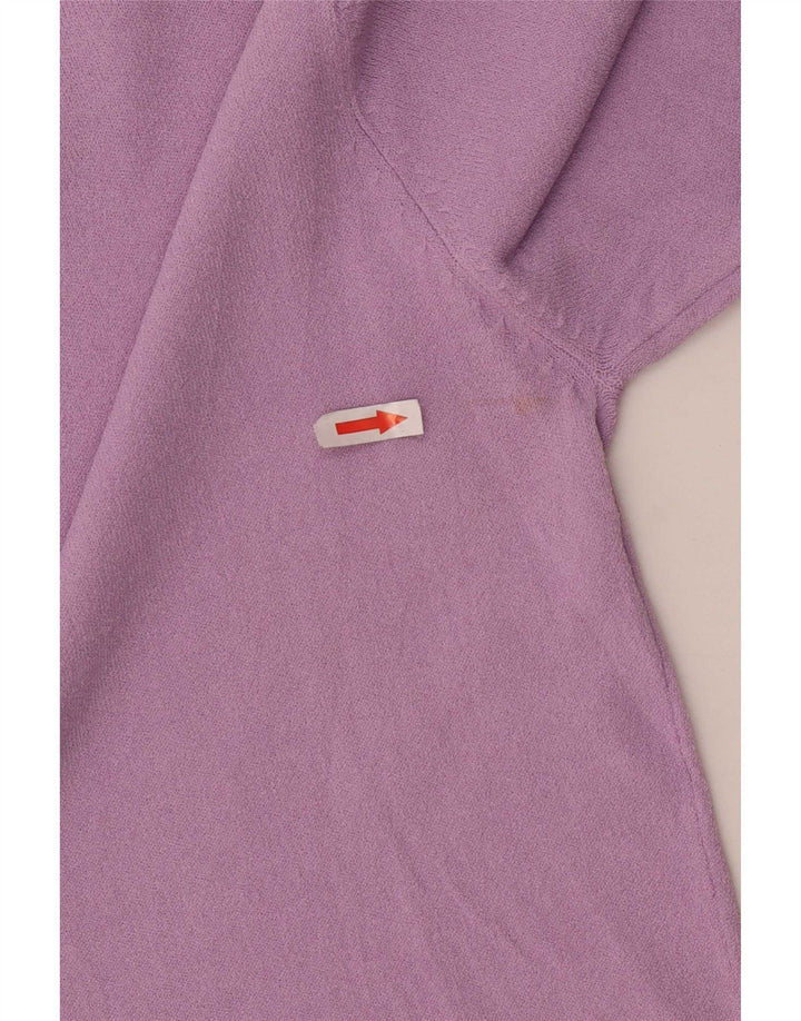 Zara Femme Top Manches 3/4 UK 12 Violet Moyen Viscose
