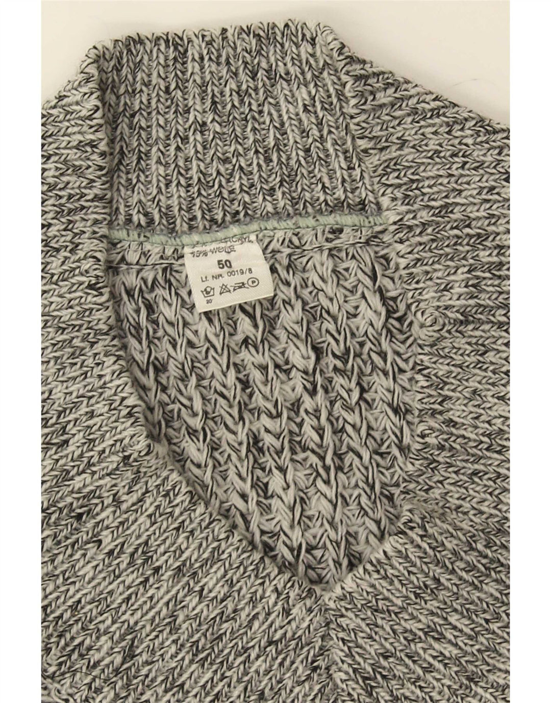 vintage Homme Col V Pull Pull IT 50 Gris Moyen Moucheté