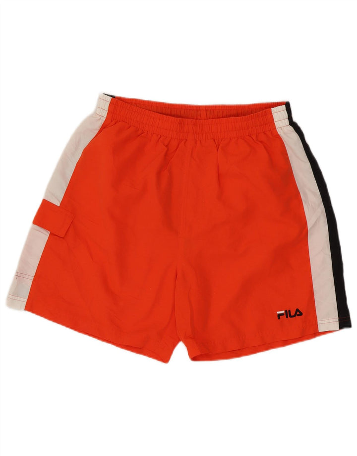 FILA Short de Bain Homme Large Orange Colorblock Polyester