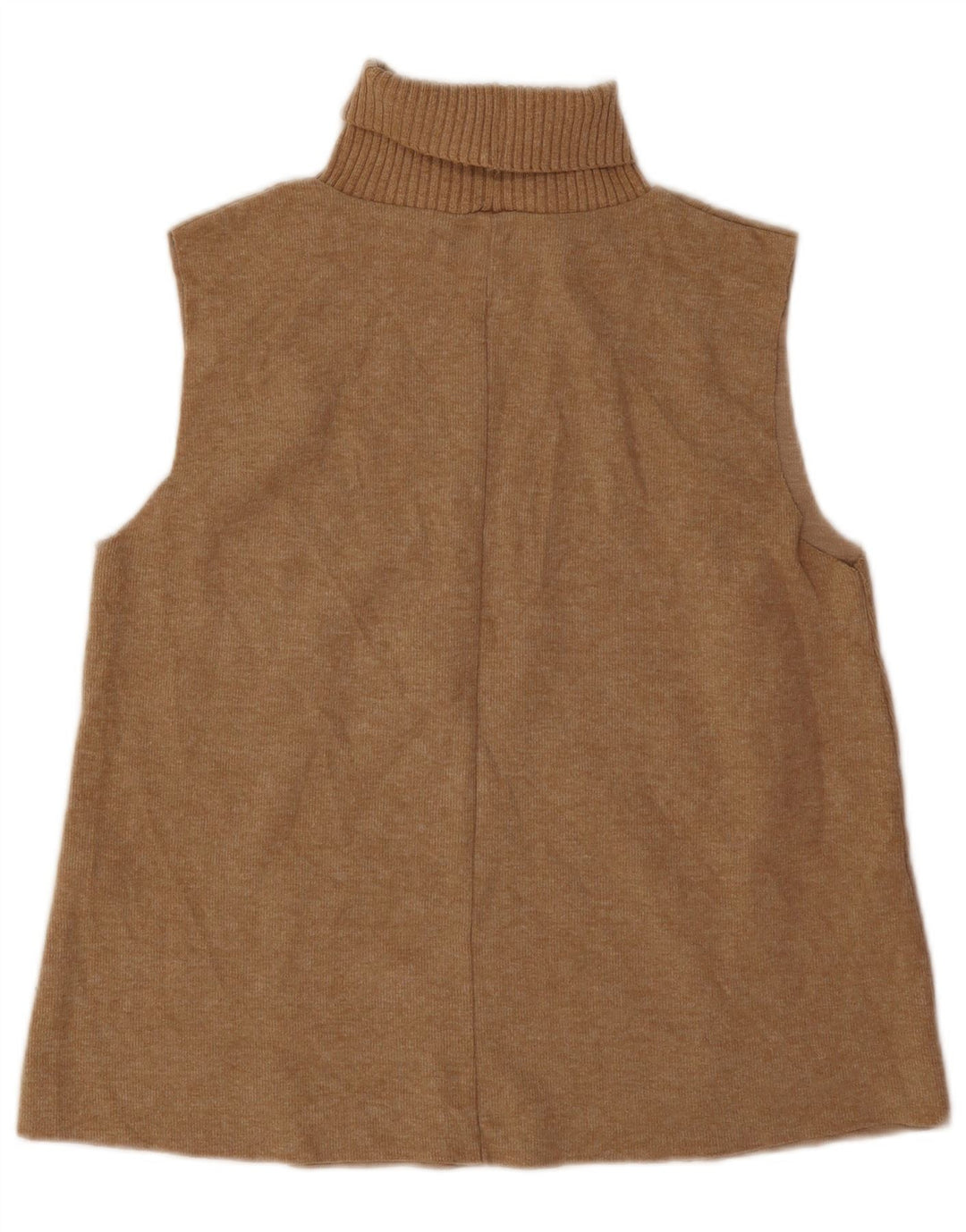 Zara Débardeur à col roulé pour femme UK 14 Polyester beige moyen