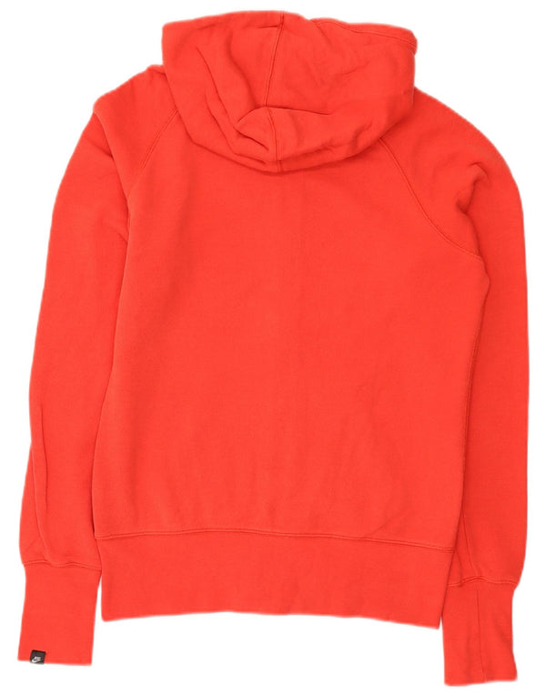 Nike Pull à capuche zippé pour femme UK 14 Coton rouge moyen