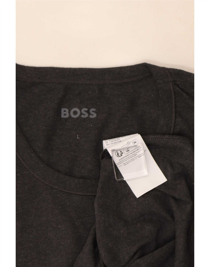 Hugo Boss Homme T-Shirt Top Large Gris Coton