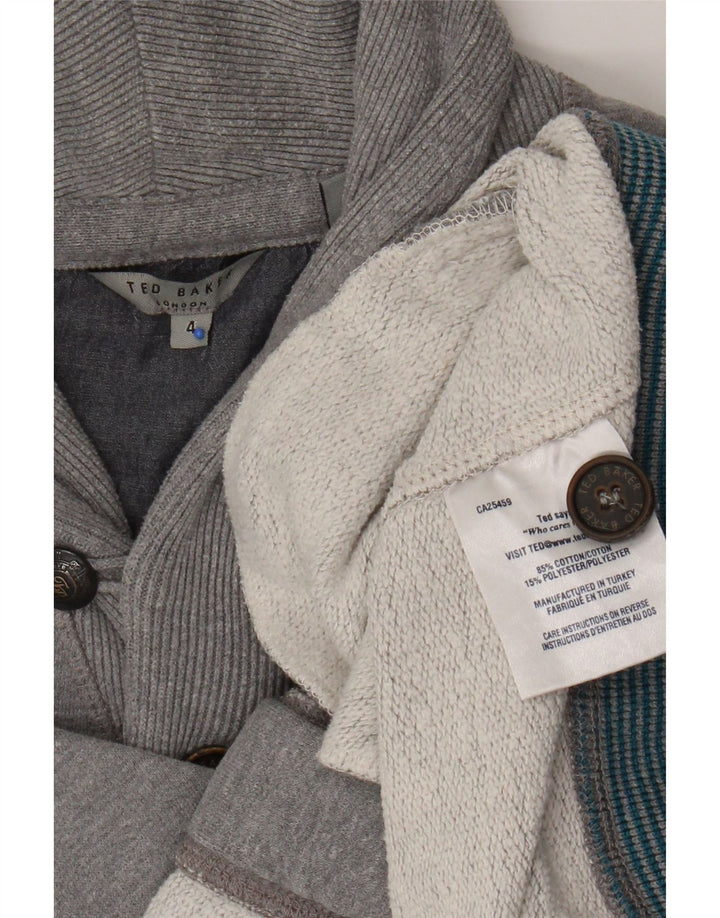 Ted Baker Veste de survêtement pour homme Taille 4 Grand Coton Gris