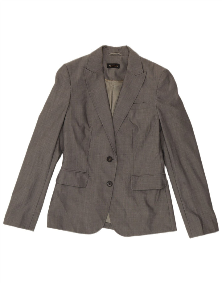 MASSIMO DUTTI Veste Blazer 2 Boutons Femme EU 38 Petit Gris