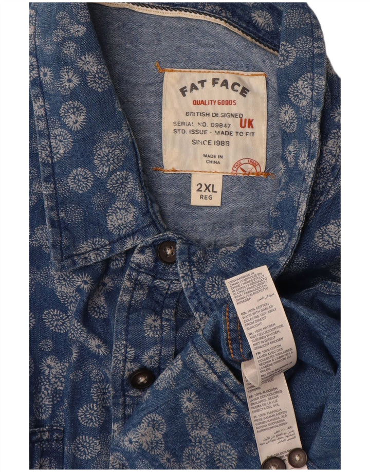 Chemise Homme Fat Face 2XL Coton Floral Bleu