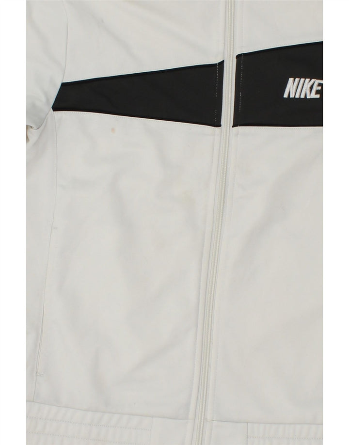 NIKE Veste de survêtement pour garçon 10-11 ans Blanc moyen colour block