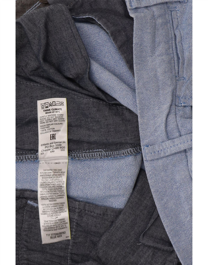 Marks & Spencer Short Chino Homme W34 Grand Bleu Coton