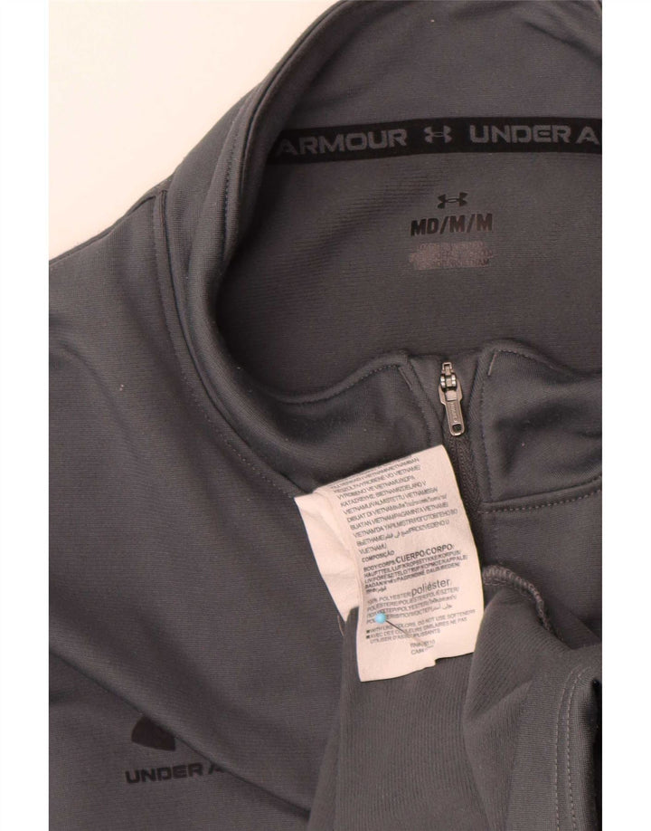 Under Armour Haut Zip Neck Regular Fit Manches Longues Femme Gris Moyen Sports