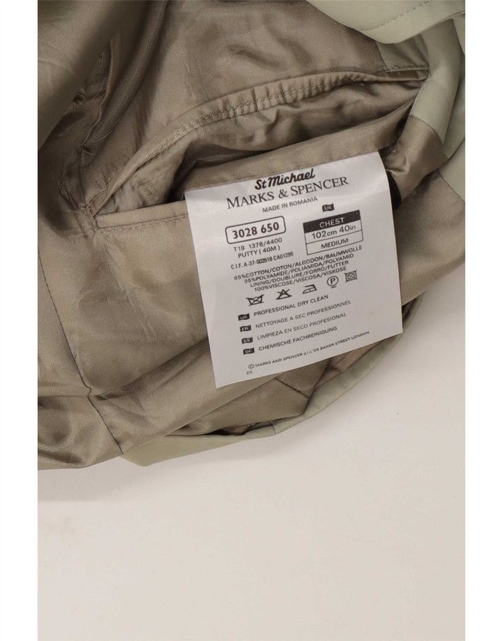 Marks & Spencer Veste blazer à 3 boutons pour homme UK 40 coton beige moyen