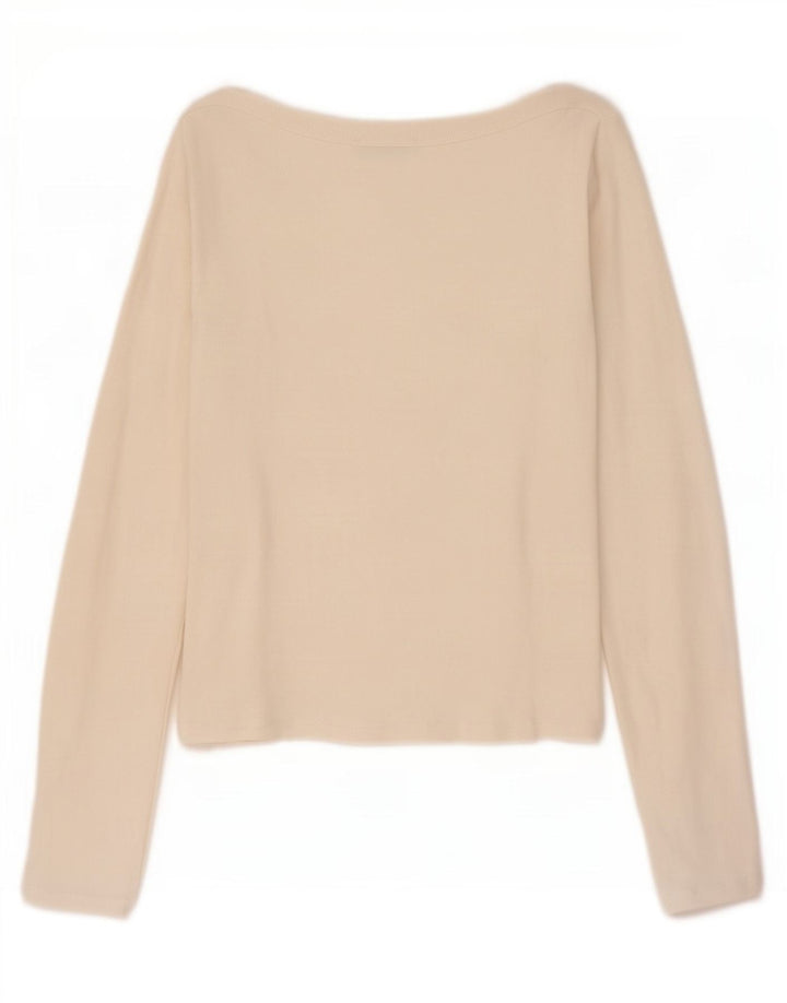 Zara Womens Crop Top Manches Longues UK 14 Grand Blanc
