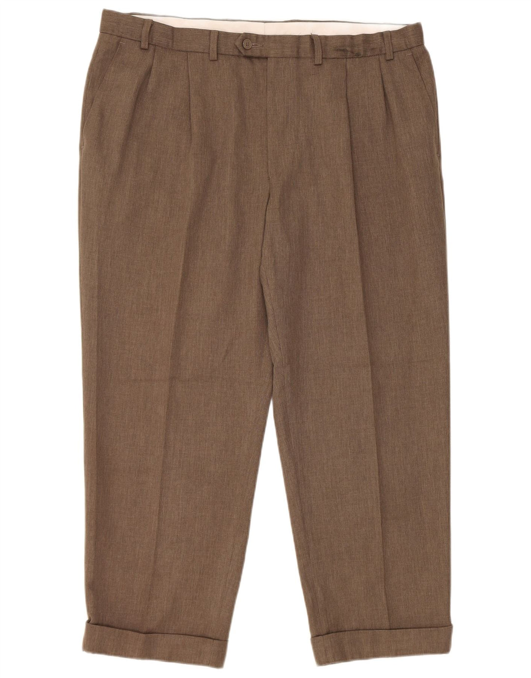 Marks & Spencer Pantalon de costume fuselé pour homme W40 L29 Marron Polyester