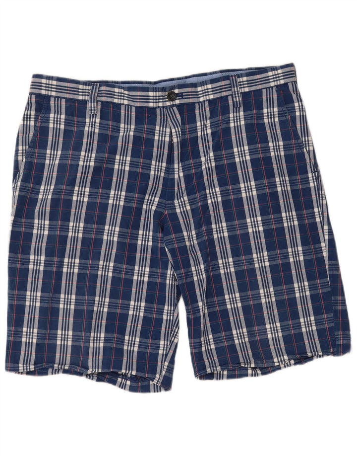 IZOD Short Chino Homme W36 Grand Bleu Marine à Carreaux Coton
