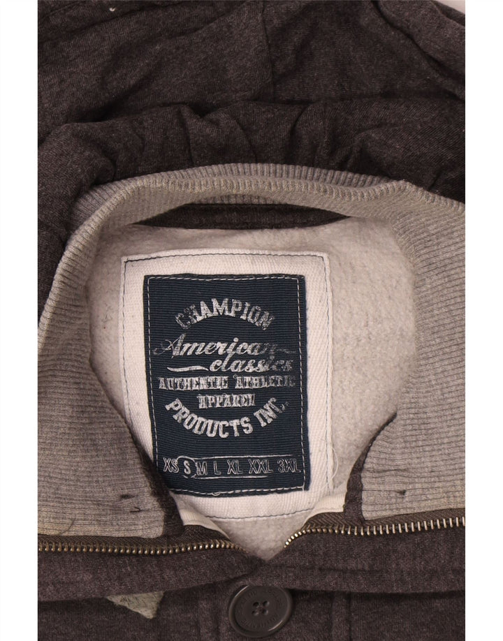 Champion Pull à capuche zippé pour homme Petit coton gris