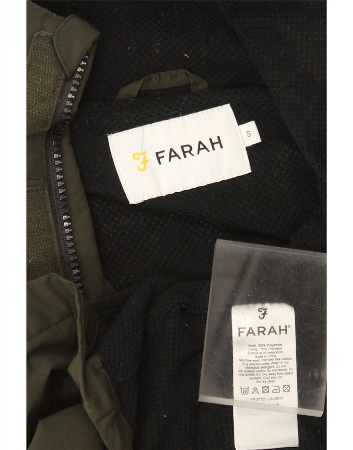 Farah Veste de pluie à capuche pour homme UK 36 Small Vert Polyamide