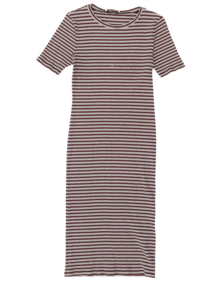 Oasis Robe Maxi Moulante Femme UK 12 Moyen Multicolore Rayé Coton