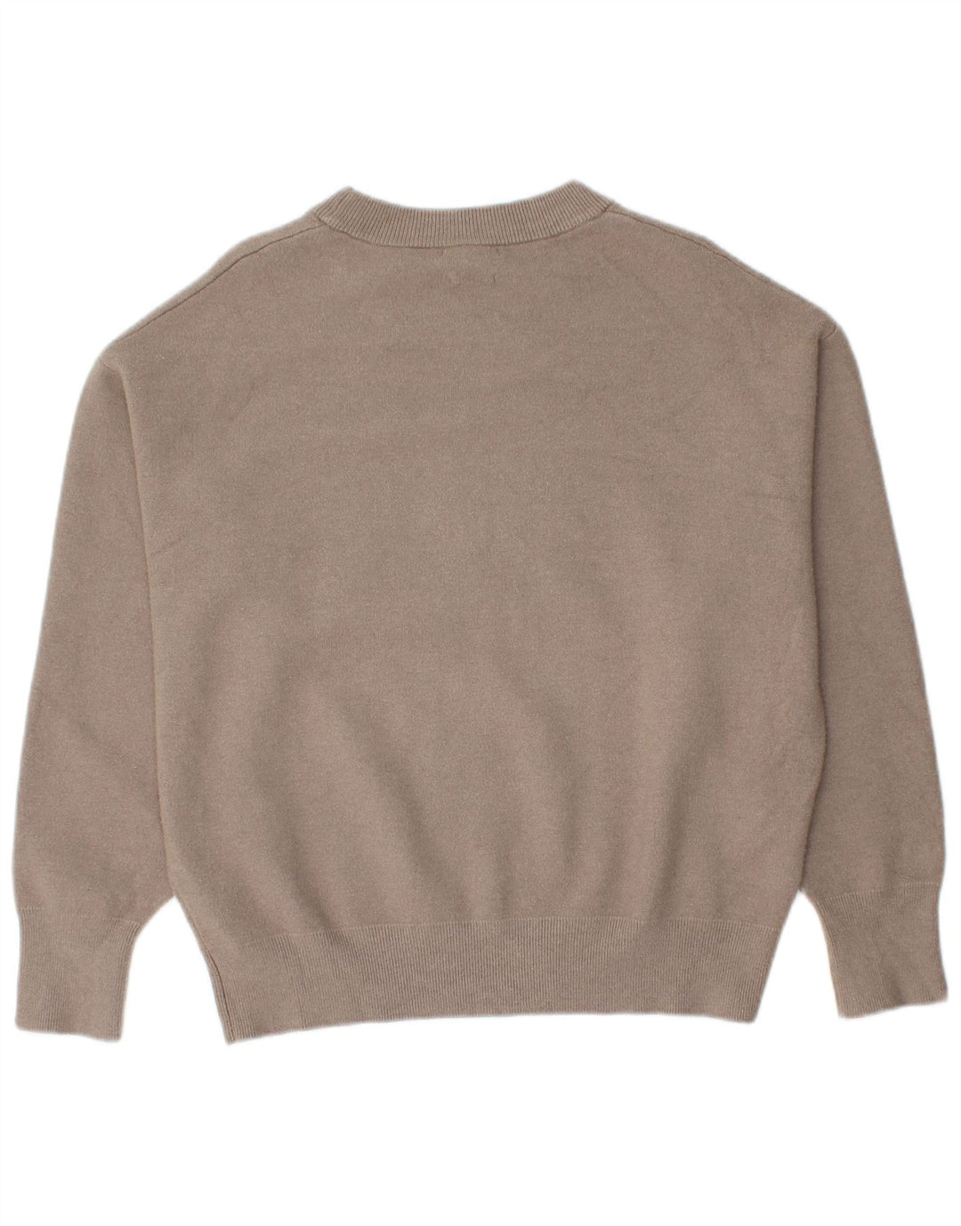 Massimo Dutti Pull graphique à col rond pour femme UK 14 Beige moyen