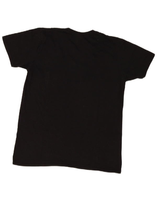 vintage Mens Regular Graphic T-Shirt Top Moyen Noir Coton
