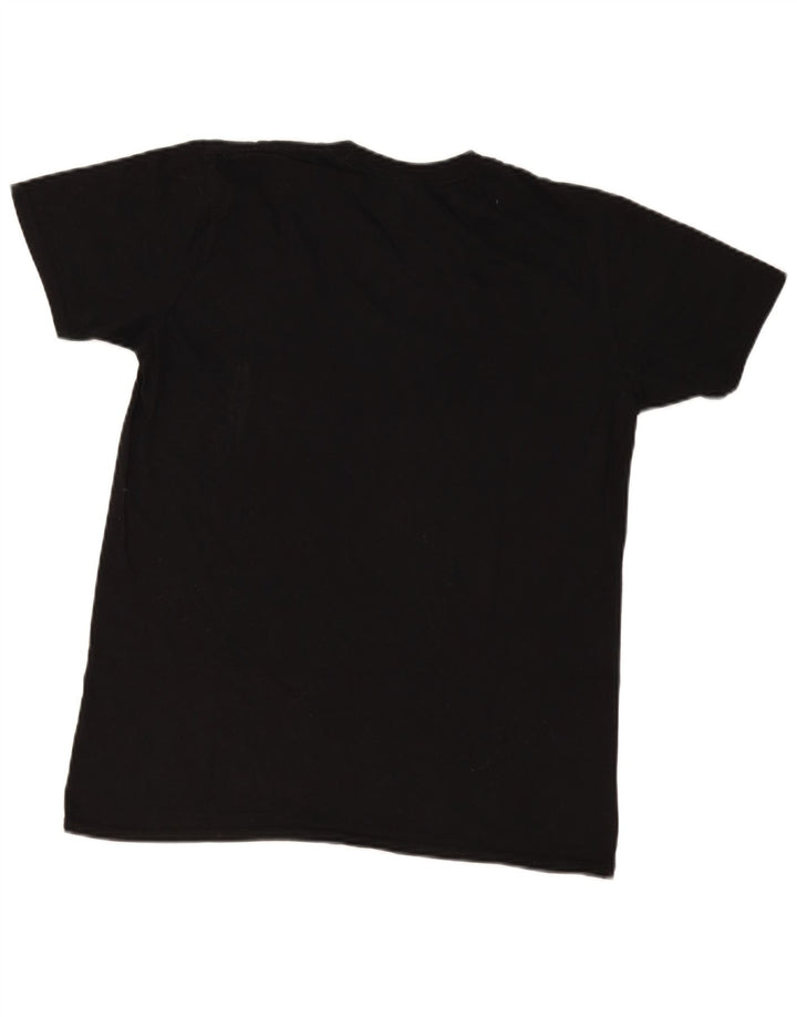 vintage Mens Regular Graphic T-Shirt Top Moyen Noir Coton