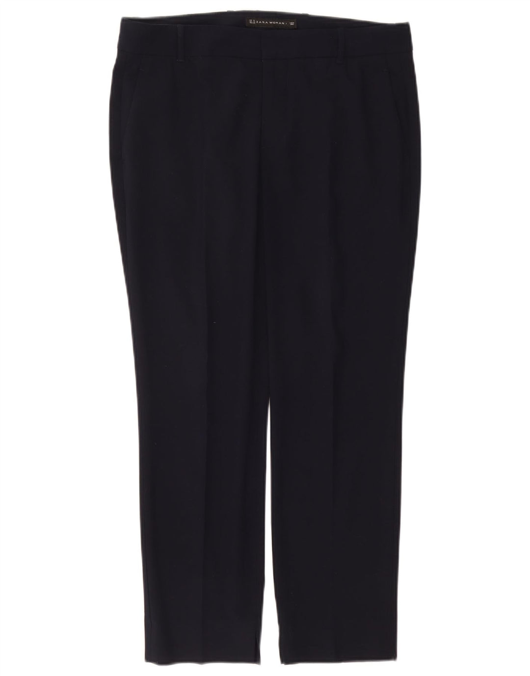 Zara Femme Pantalon De Costume Slim Moyen W28 L26 Bleu Marine Polyester