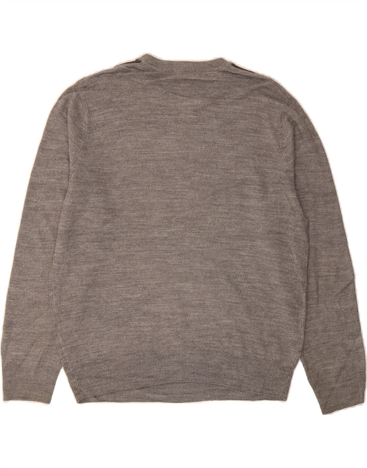 DOCKERS Mens Crew Neck Jumper Sweater Medium Grey Argyle/Diamond Acrylic Vintage Dockers and Second-Hand Dockers from Messina Hembry 