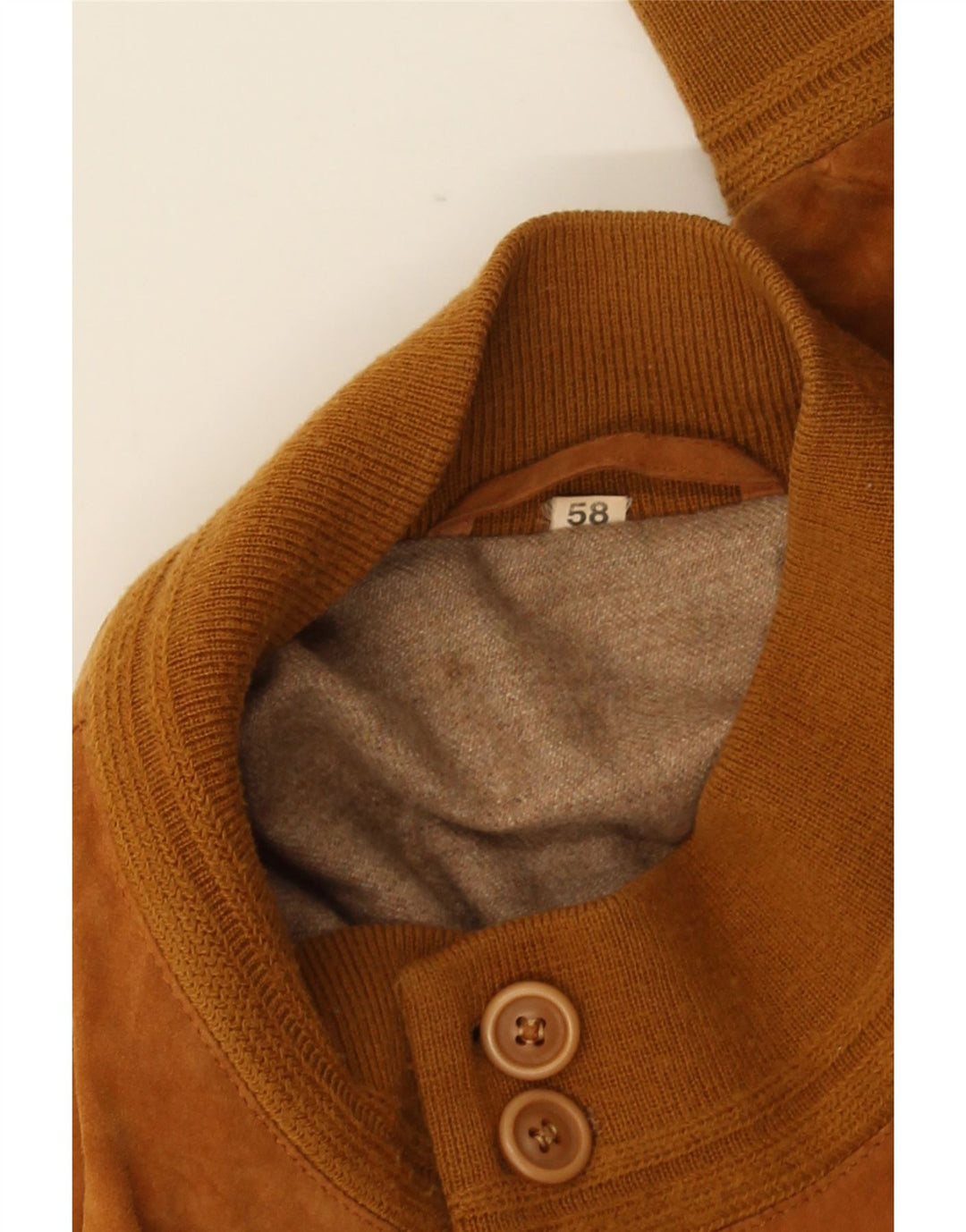 vintage Mens Suede Bomber Jacket UK 40 Grand Brun
