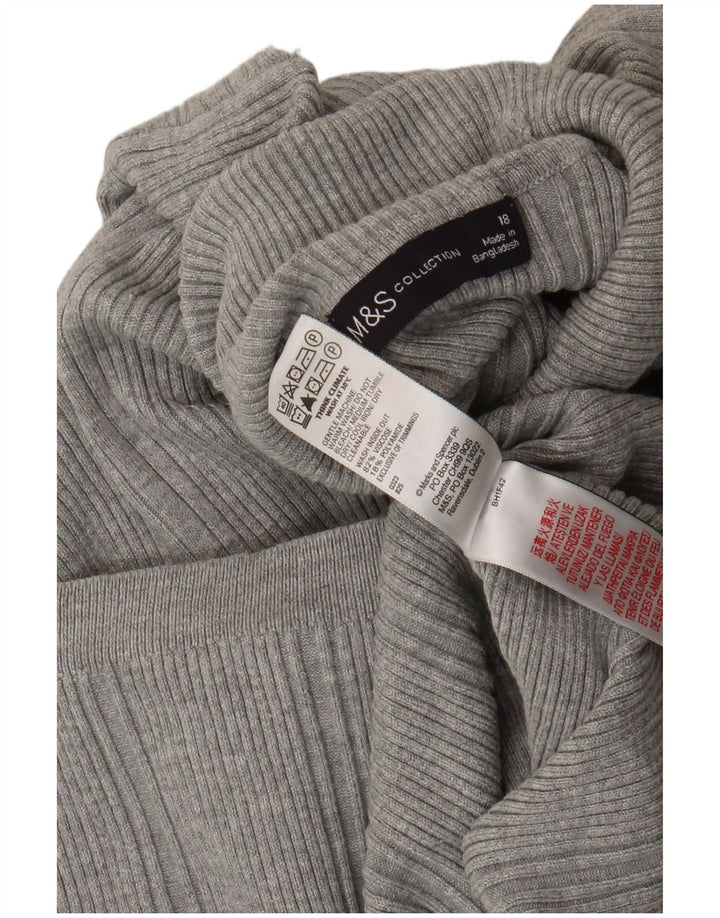 Marks & Spencer Pull col roulé pour femme UK 18 XL Gris Viscose