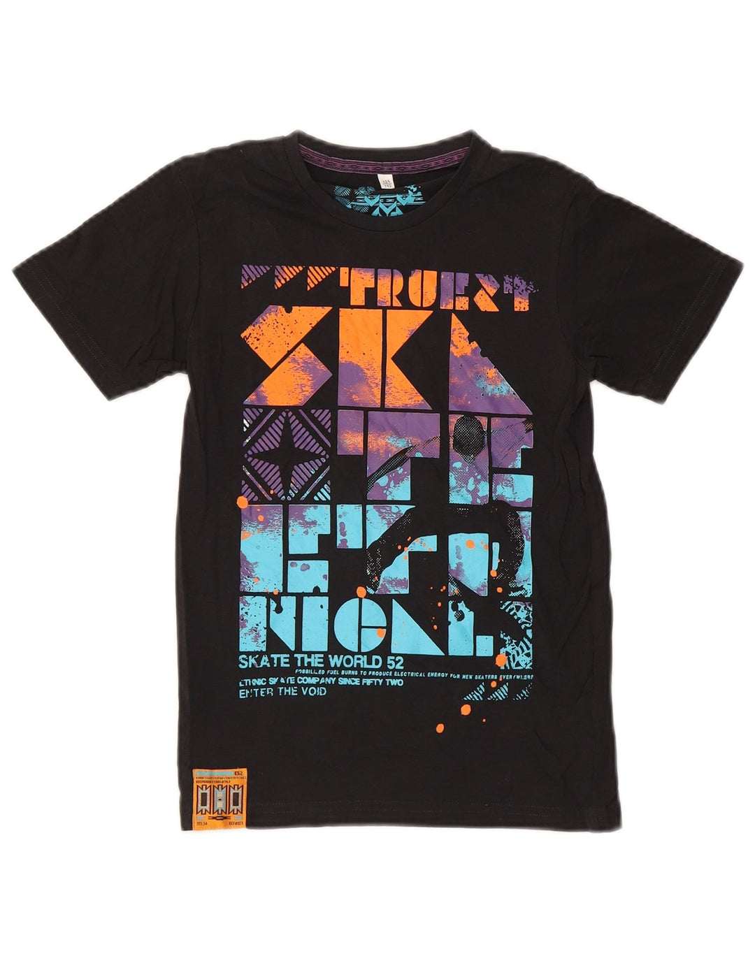HERE & THERE  Boys Graphic T-Shirt Top 10-11 Years Black Cotton