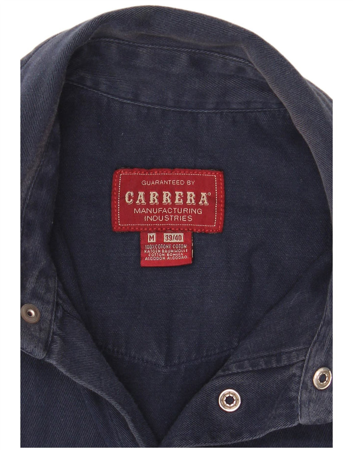 Carrera Chemise Homme Taille 39/40 Bleu Marine Moyen Coton