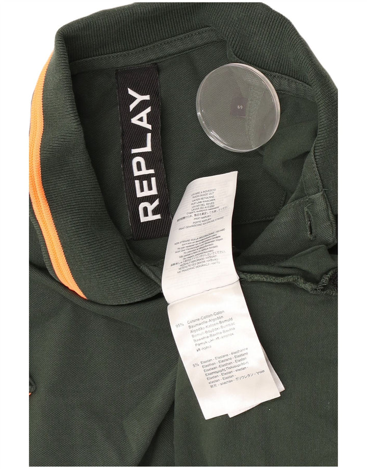 Replay Polo Homme Petit Vert Coton