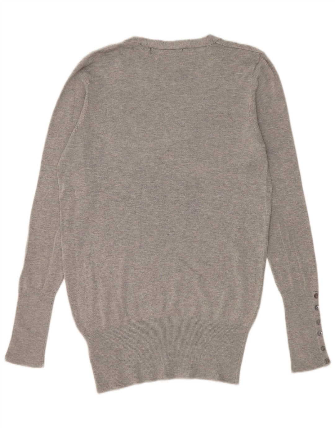 Zara Pull col V pour femme UK 16 Large Rayonne Grise