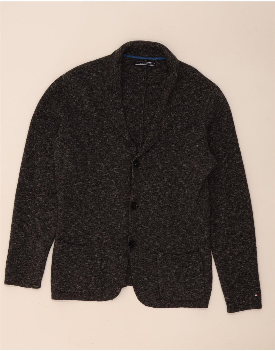 TOMMY HILFIGER Veste Blazer 3 Boutons Homme UK 38 Gris Moyen Moucheté