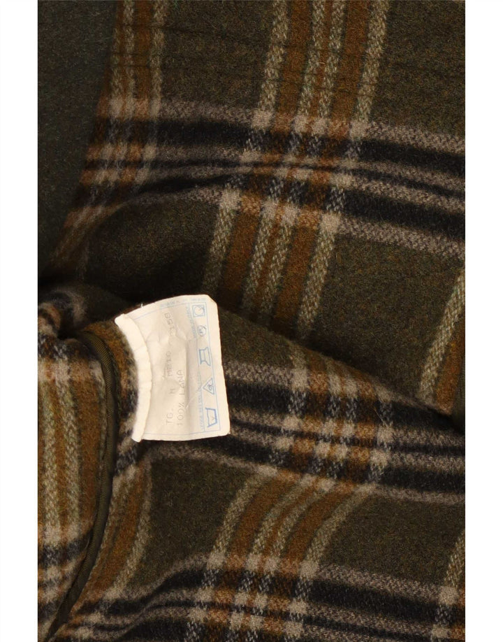 vintage Mens Duffle Coat UK 38 Laine Kaki Moyenne