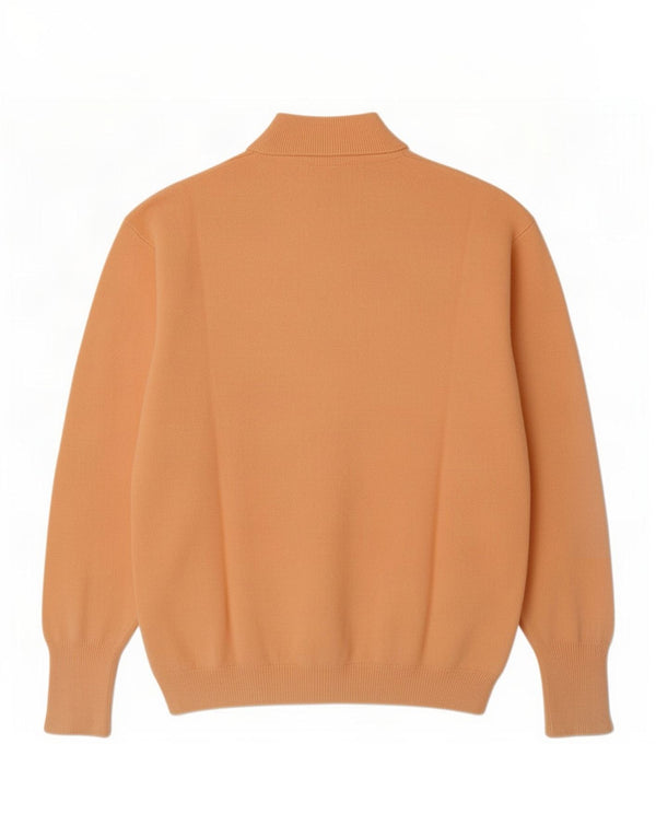 vintage Femme Turtle Neck Jumper Pull IT 44 Laine Orange Moyenne