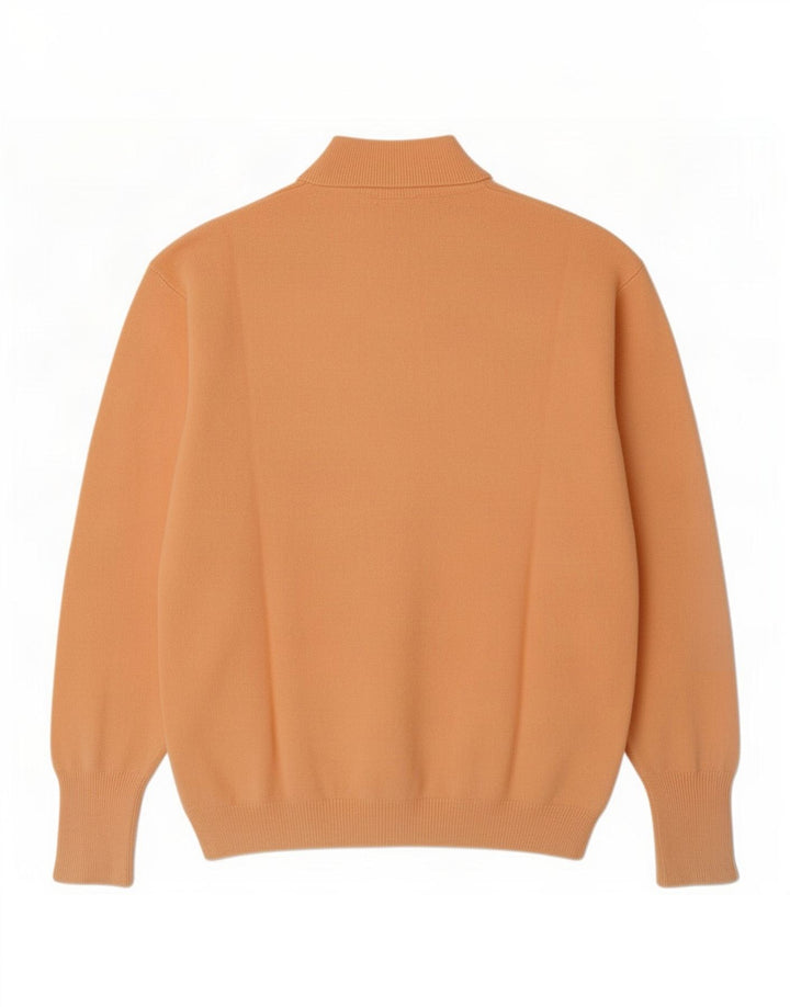 vintage Femme Turtle Neck Jumper Pull IT 44 Laine Orange Moyenne