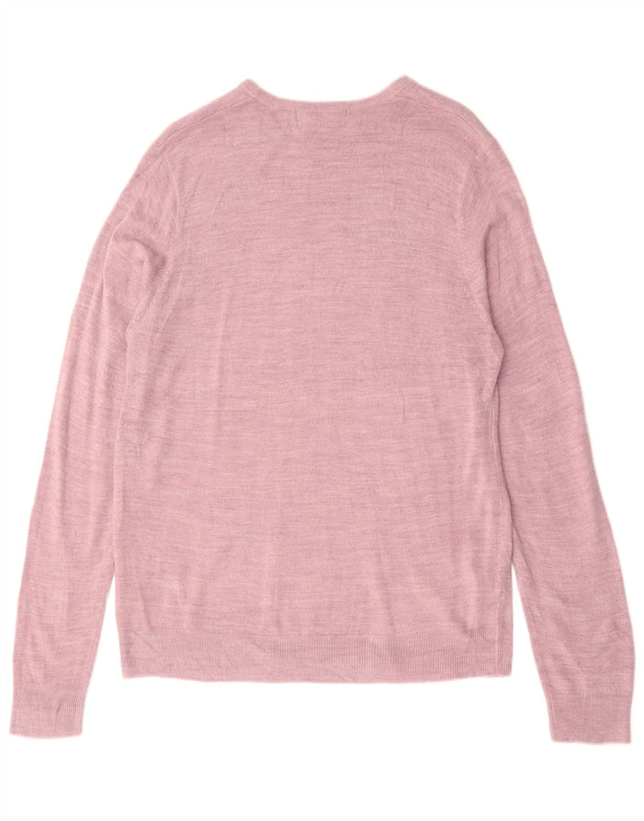 MARKS & SPENCER Pull Col Bateau Homme Rose Moyen Acrylique