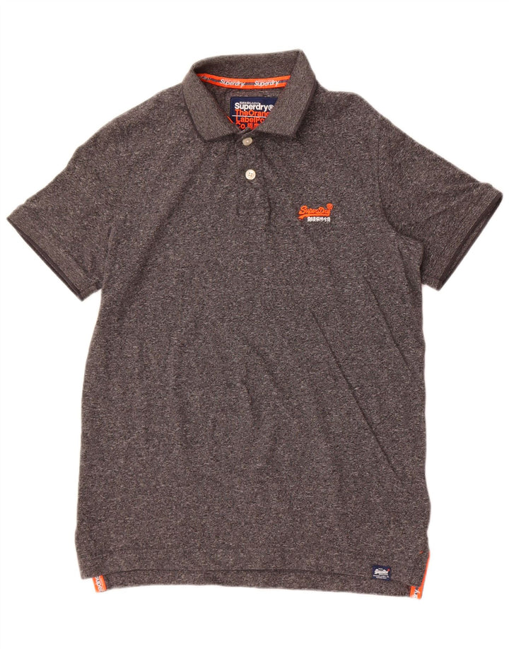 Superdry Polo Homme Petit Gris Moucheté Coton