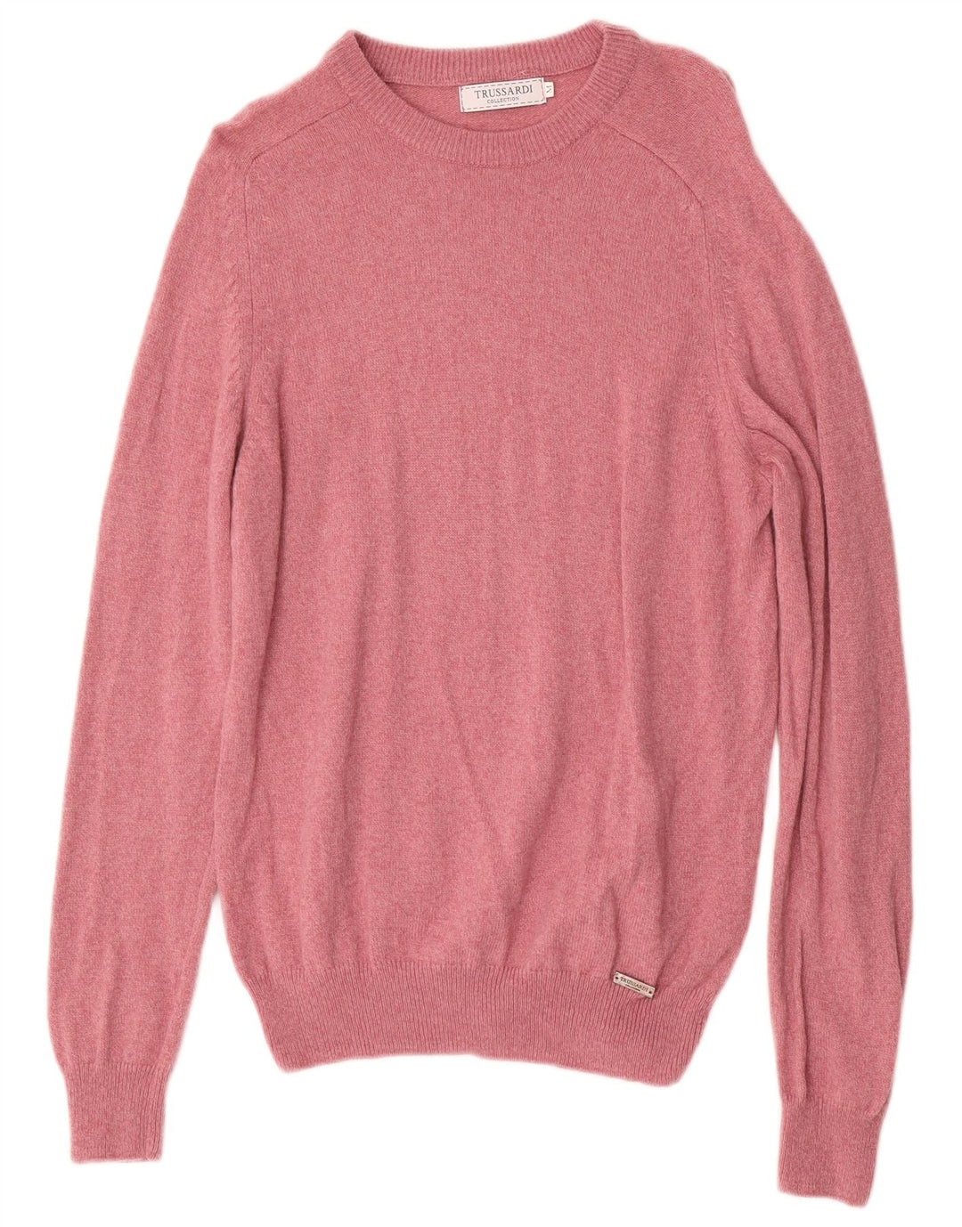 Trussardi Pull Col Ras Du Cou Laine Rose Moyen |
