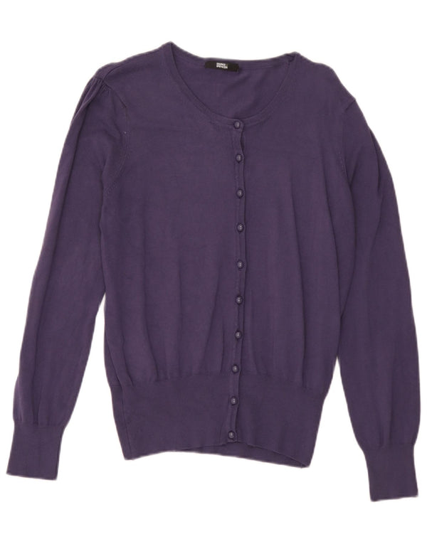 Marks & Spencer Pull Cardigan pour Femme UK 16 Large Violet Viscose