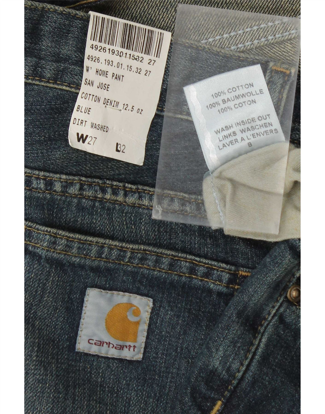 Carhartt Jean Bootcut Femme W27 L32 Bleu Coton