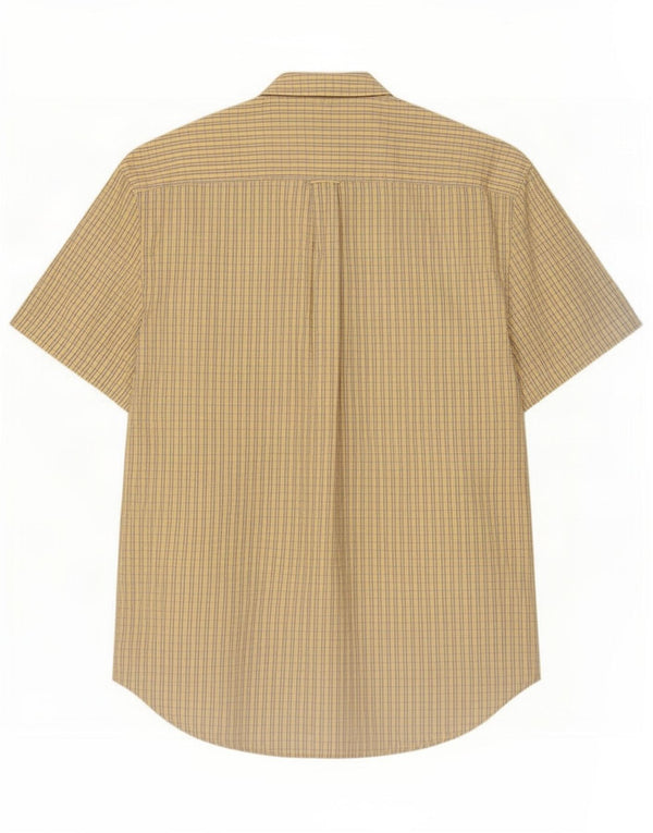 Nautica Chemise à manches courtes pour homme en coton à carreaux jaunes