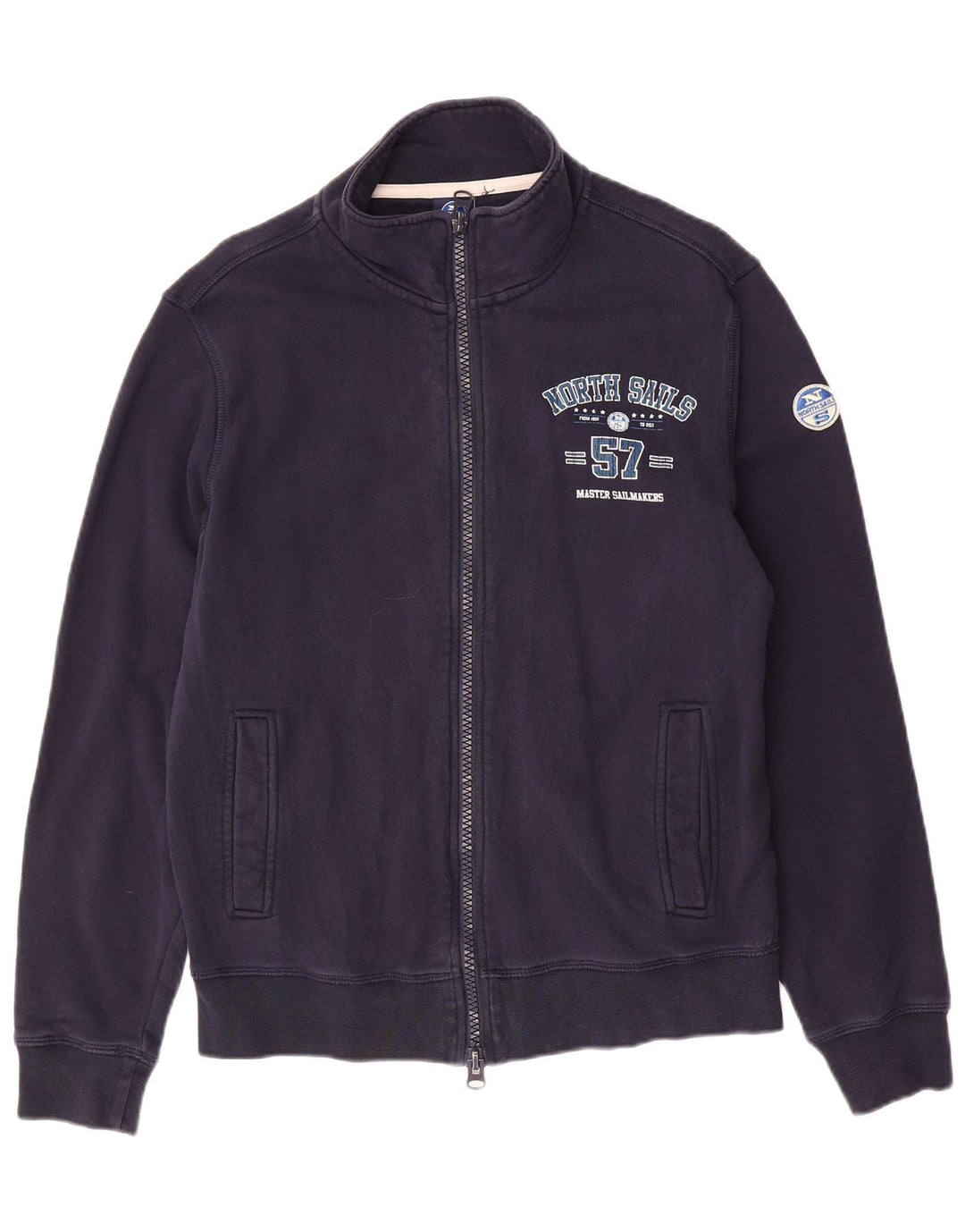 NORTH SAILS Womens Graphic Tracksuit Top Jacket UK 14 Large Navy Blue