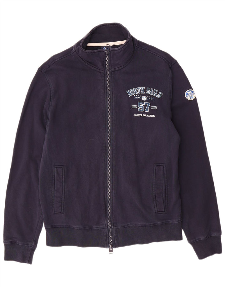 NORTH SAILS Womens Graphic Tracksuit Top Jacket UK 14 Large Navy Blue