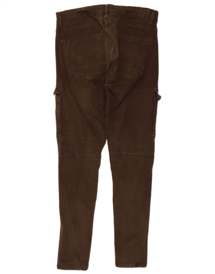 Zara Pantalon cargo slim pour homme EU 44 Large W34 L29 Kaki
