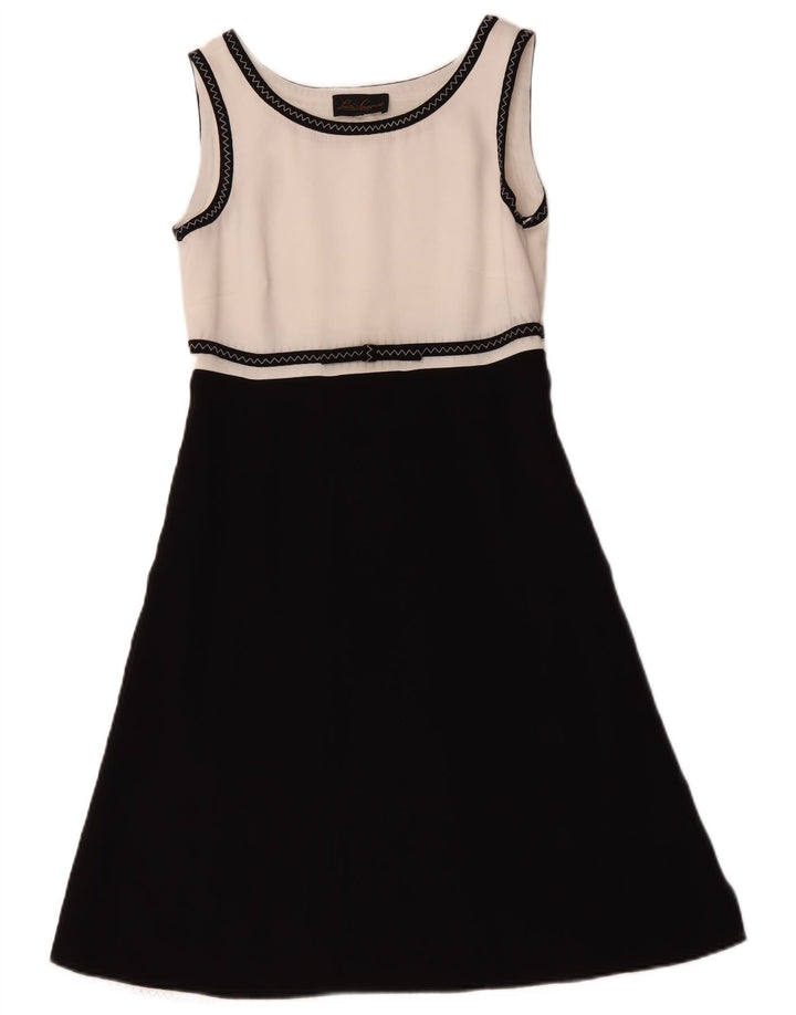 Luisa Spagnoli Robe trapèze pour femme IT 42 Noir moyen colour block