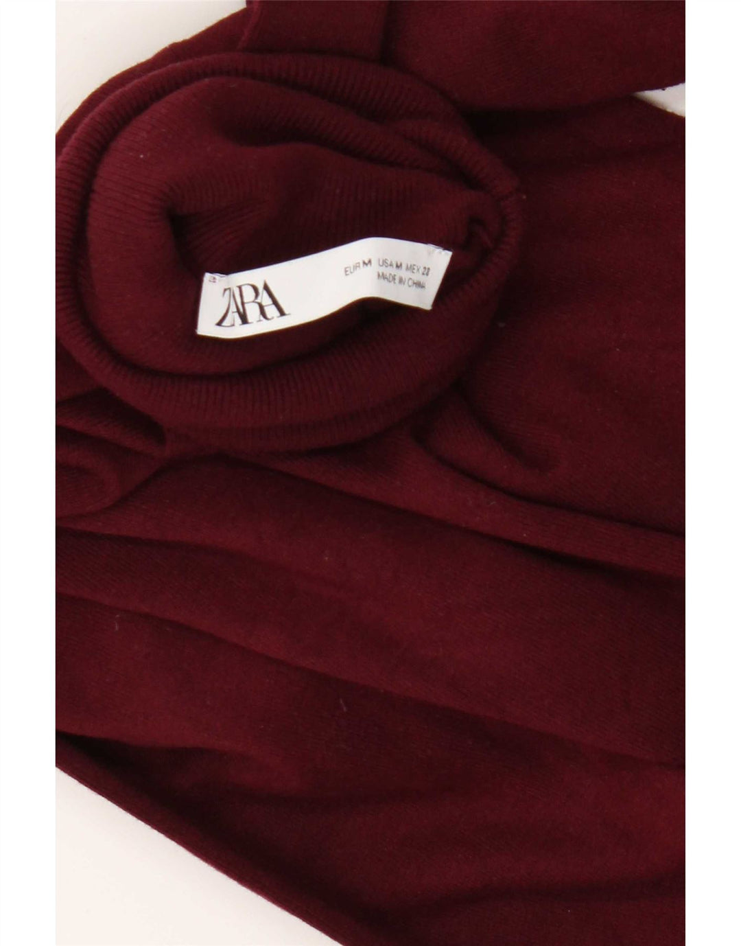 Zara Pull col roulé pour femme UK 12 Bordeaux moyen