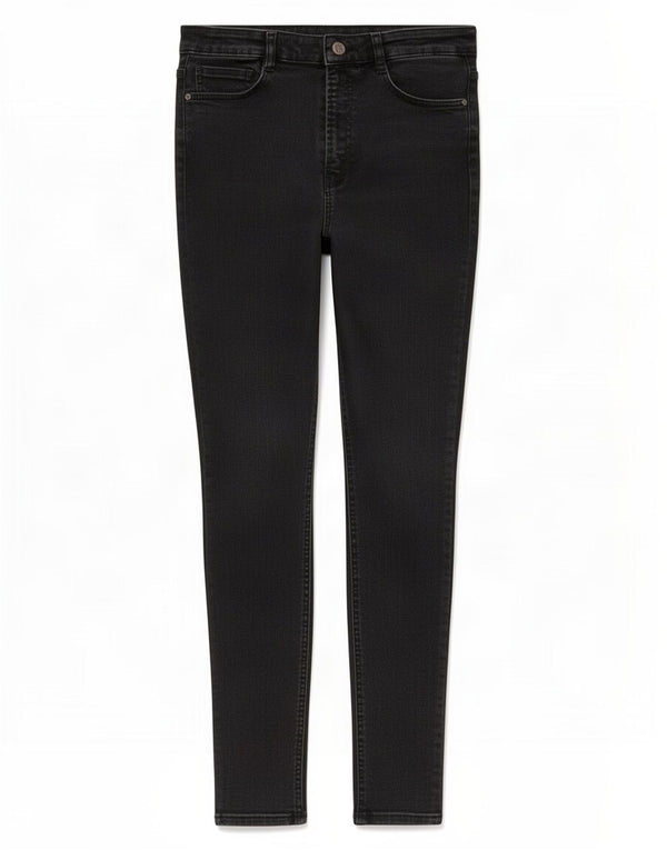 Zara Jean skinny taille haute pour femme EU 40 Medium W30 L26 Coton noir