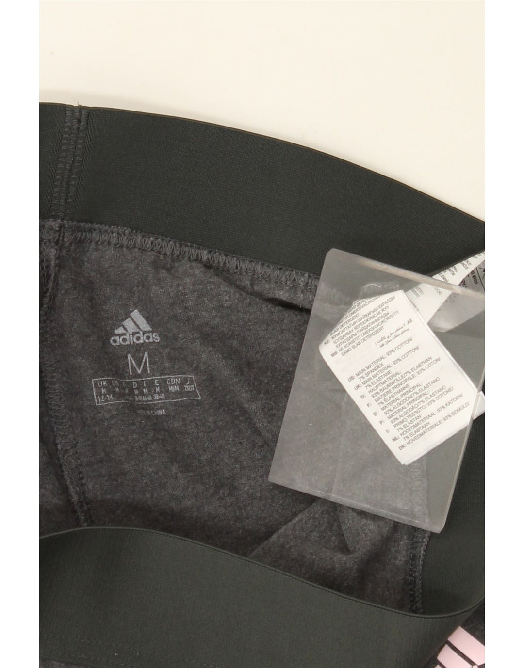 ADIDAS Leggings Femme UK 12/14 Coton Gris Moyen