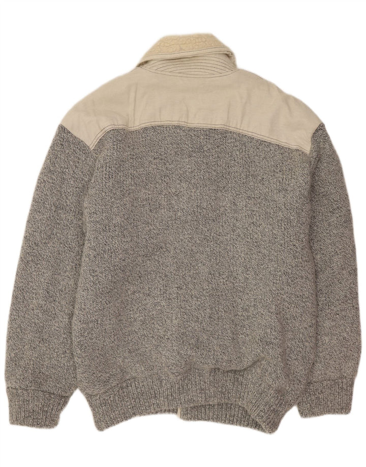 LOLI WOLF Pull Cardigan Homme XL Gris Colorblock